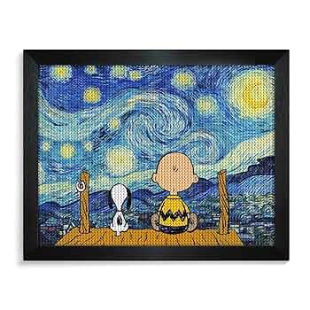 SNOOPY ３種セット おまけ付 ヒーリングスクラッチアート Amazon.co.jp: Diamond Art Peanuts Snoopy Van Gogh Starry